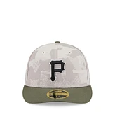 New Era Men's Light Beige/Olive Pittsburgh Pirates 2025 Armed Forces Day Low Profile 59FIFTY Fitted Hat