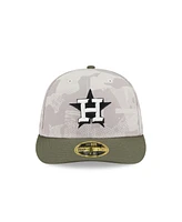New Era Men's Light Beige/Olive Houston Astros 2025 Armed Forces Day Low Profile 59FIFTY Fitted Hat