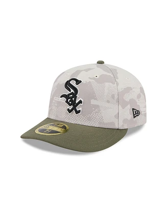 New Era Men's Light Beige/Olive Chicago White Sox 2025 Armed Forces Day Low Profile 59FIFTY Fitted Hat