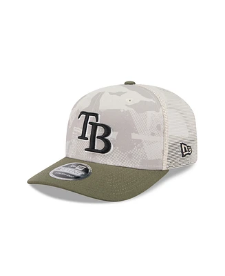 New Era Men's Light Beige/Olive Tampa Bay Rays 2025 Armed Forces Day 9SEVENTY Adjustable Hat