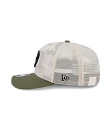 New Era Men's Light Beige/Olive Milwaukee Brewers 2025 Armed Forces Day 9SEVENTY Adjustable Hat