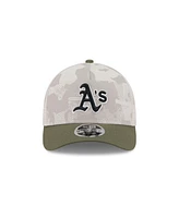 New Era Men's Light Beige/Olive Athletics 2025 Armed Forces Day 9FORTY M-Crown A-Frame Adjustable Hat