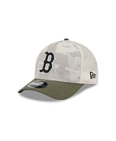 New Era Men's Light Beige/Olive Boston Red Sox 2025 Armed Forces Day 9FORTY M-Crown A-Frame Adjustable Hat