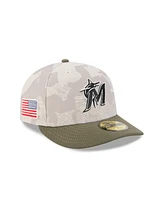 New Era Men's Light Beige/Olive Miami Marlins 2025 Armed Forces Day 59FIFTY Fitted Hat