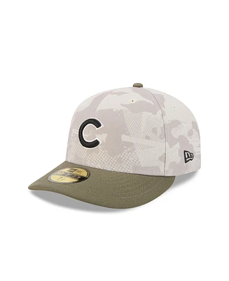 New Era Men's Light Beige/Olive Chicago Cubs 2025 Armed Forces Day 59FIFTY Fitted Hat