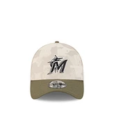 New Era Men's Light Beige/Olive Miami Marlins 2025 Armed Forces Day 39THIRTY Flex Hat