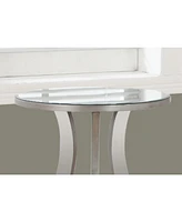 Modern Farmhouse End Table with Glass Top and Glass Frame