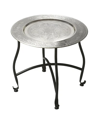 Contemporary Aluminum Round End Table with Stylish Design