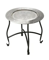 Contemporary Aluminum Round End Table with Stylish Design