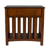 Contemporary Rectangular Side Table with Drawer & Display Shelf