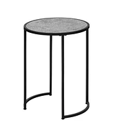 Farmhouse Style Round End Table with Bottom Shelf