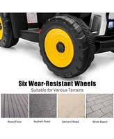 12V Ride on Tractor with 3-Gear-Shift Ground Loader for Kids 3+ Years Old