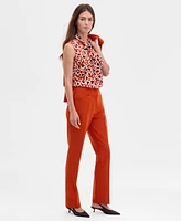 Tahari Asl Women's Mid-Rise Bell-Bottom Pants