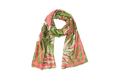 Olsen Jungle leaf print scarf