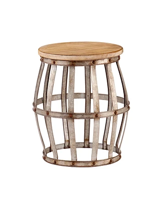 Rustic Wood Round End Table for Compact Spaces and Home Decor