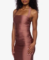 Alex & Sophia Women's Ruched Halter Midi Dress