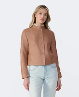 Furniq Uk Women's Leather Bomber Jacket, Created for Macy s