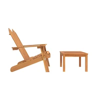 2 Piece Adirondack Patio Lounge Set Solid Wood Acacia