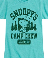 Hybrid Apparel Big Girls Peanuts Snoopy's Camping Crew Graphic T-Shirt