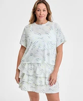 Id Ideology Plus Fluid Zebra Printed Relaxed T-Shirt, Exclusively at Macy's