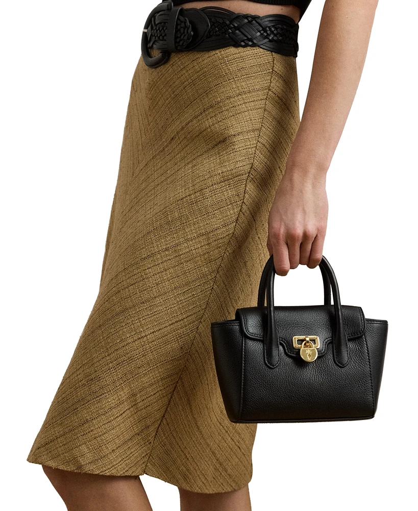 Lauren Ralph Pebbled Leather Small Tanner Satchel