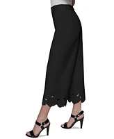 Karl Lagerfeld Paris Women's Floral-Hem Pull-On Pants
