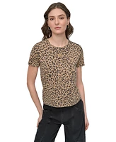 Dkny Jeans Women's Cheetah-Print Short-Sleeve T-Shirt - JFW