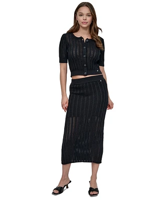 Dkny Jeans Women's Cable Pointelle-Stitch Skirt