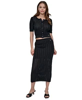 Dkny Jeans Women's Cable Pointelle-Stitch Skirt