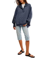 Free People Women's Camden Henley Balloon-Sleeve Top
