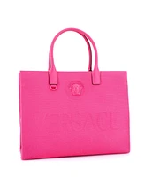 Pre-Owned Versace Large La Medusa Tote All Over Logo Canvas