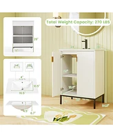 24 Inch Bathroom Vanity with Sink Combo and Adjustable Shelf