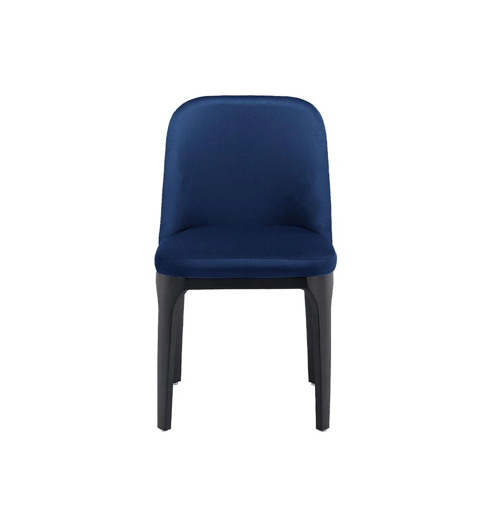 Upholstered Velvet Side Chair – Contemporary Metal Frame Design