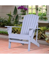 Wooden Adirondack Chair, Outdoor Patio Lawn Chair with Cup Holder, Weather Resistant Lawn Furniture