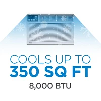 Black+Decker Window Air Conditioner 8,000 Btu, Ac Window Unit Cools Up to 350 Square Feet, Window Ac Unit with Remote Control, 3 Cooling Speeds and Fa