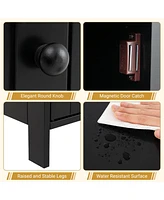 Bathroom Freestanding Adjustable Shelf Floor Storage Cabinet
