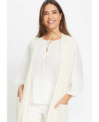 Olsen Women's Tie Neck Tunic Blouse