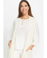 Olsen Women's Tie Neck Tunic Blouse