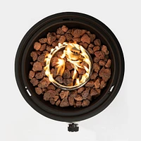 15 Inch Propane Tabletop Fire Pit with Lid as Lockable Handle for Portable Camping