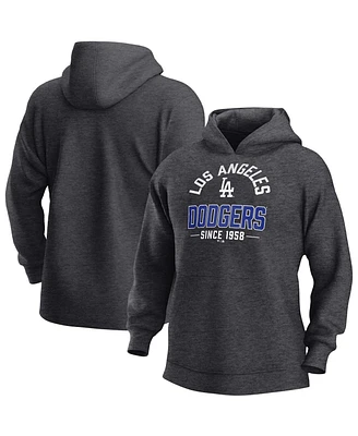 Fanatics Men's Heather Charcoal Los Angeles Dodgers Fleece Pullover Hoodie