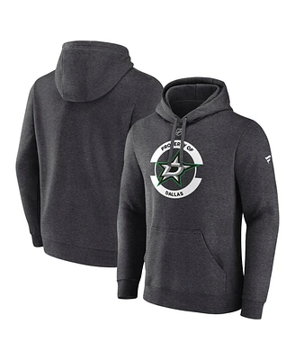 Fanatics Men's Heather Charcoal Dallas Stars Secondary Logo Pullover Hoodie