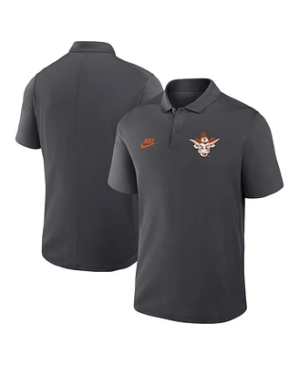 Nike Men's Anthracite Texas Longhorns Primetime Victory Legacy Vault Logo Performance Polo Shirt
