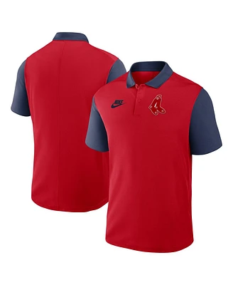 Nike Men's Red/Navy Boston Red Sox Cooperstown Collection Color-Block Victory Performance Polo Shirt