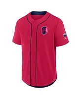 Fanatics Men's Red St. Louis City Sc Injury Time Baseball Jersey