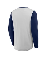 Fanatics Men's Gray/Navy New York Yankees Clubhouse Long Sleeve Henley Shirt