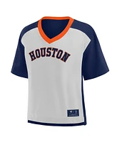 Fanatics Women's Navy/Graphite Houston Astros Oversized Race to Win V-Neck T-Shirt