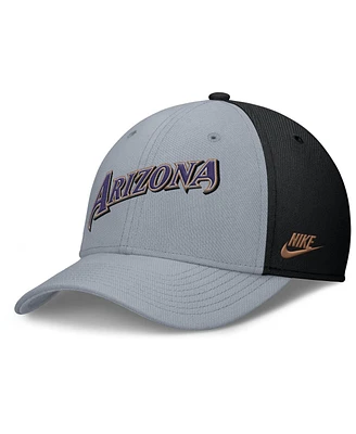 Nike Men's Gray/Black Arizona Diamondbacks Rise Swoosh Performance Flex Hat