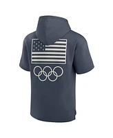 Fanatics Men's Navy Team Usa Elements Short Sleeve Pullover Hoodie