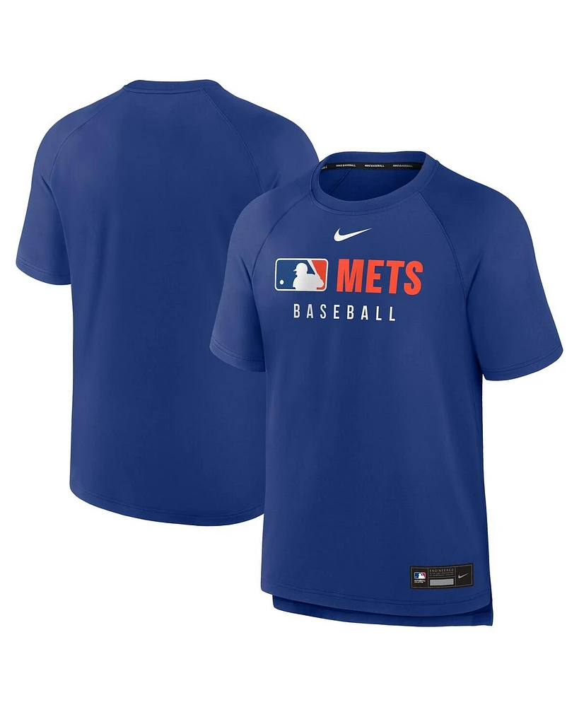 Nike Men's Royal New York Mets Authentic Collection Pregame Raglan Performance T-Shirt