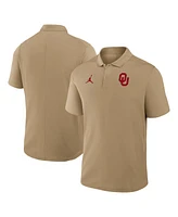 Jordan Men's Tan Oklahoma Sooners Primetime Victory Primary Logo Performance Polo Shirt
